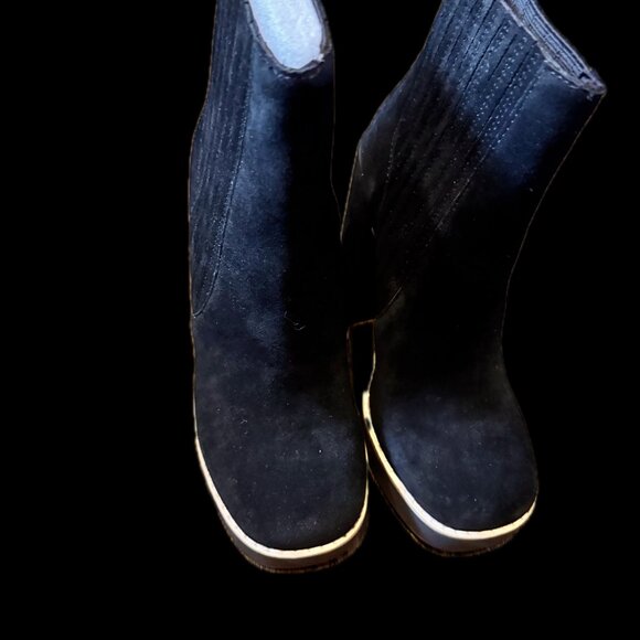 NEVER WORN- Steve Madden Joline Platform Chunky Boot Black Suede - Picture 3 of 4